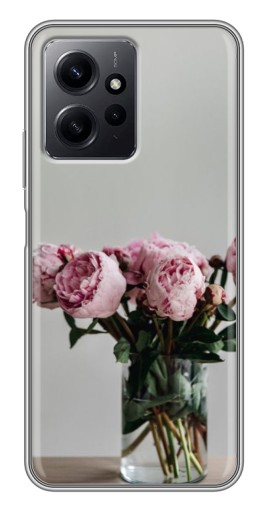 Чехол с картинкой "Пионы в вазе" для Xiaomi Redmi Note 12