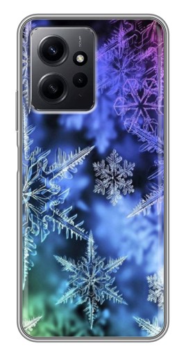 Чехол с картинкой "Разноцветные снежинки" для Xiaomi Redmi Note 12