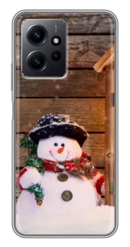 Чехол с печатью "Рождественский снеговик" для Xiaomi Redmi Note 12