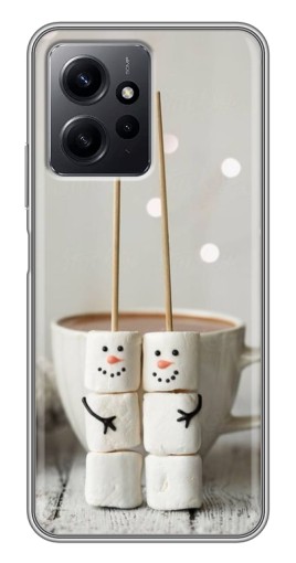 Чехол с картинкой "Снеговики из зефира" для Xiaomi Redmi Note 12