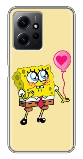 Силиконовый чехол с изображением "СпанчБоб с шариком" для Xiaomi Redmi Note 12