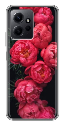 Чехол с картинкой "Яркие пионы" для Xiaomi Redmi Note 12