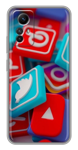 Силиконовый чехол с изображением "3Д эффект" для Xiaomi Redmi Note 12s