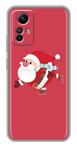 Чехол с принтом "Дед Мороз на коньках" для Xiaomi Redmi Note 12s