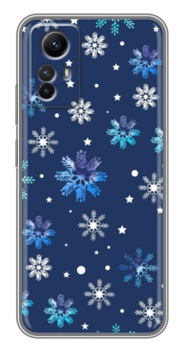 Чехол с печатью "Фон с снежинками" для Xiaomi Redmi Note 12s