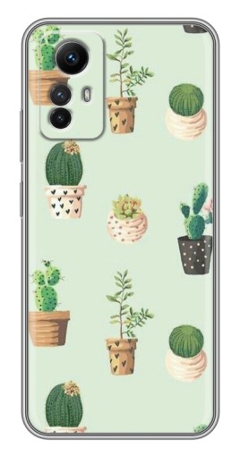 Чехол с картинкой "Кактусы в горшочках " для Xiaomi Redmi Note 12s
