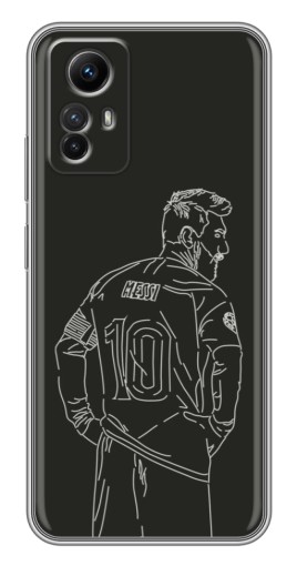 Чехол с картинкой "Контур Месси" для Xiaomi Redmi Note 12s