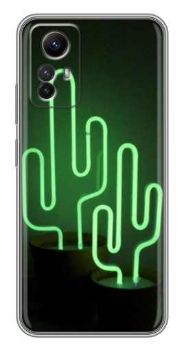 Чехол с картинкой "Неоновый кактус" для Xiaomi Redmi Note 12s