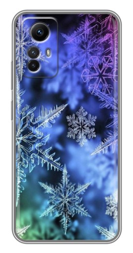 Силиконовый чехол с изображением "Разноцветные снежинки" для Xiaomi Redmi Note 12s