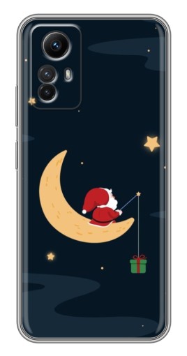 Чехол с печатью "Санта на луне" для Xiaomi Redmi Note 12s