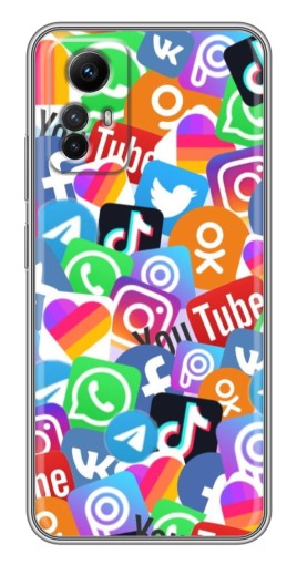 Чехол с картинкой "Яркие иконки" для Xiaomi Redmi Note 12s