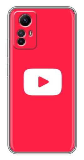 Силиконовый чехол с изображением "YouTube Кнопка" для Xiaomi Redmi Note 12s