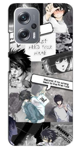 Чехол с печатью "L - Death note" для Xiaomi Redmi Note 12 Pro (5g)