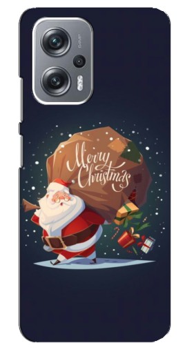 Силиконовый чехол с изображением "Санта с подарками" для Xiaomi Redmi Note 12 Pro (5g)