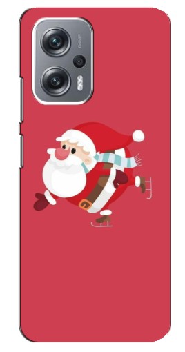 Чехол с картинкой "Дед Мороз на коньках" для Xiaomi Redmi Note 12 Pro Plus