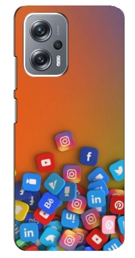 Чехол с печатью "Иконки соц сетей" для Xiaomi Redmi Note 12 Pro Plus