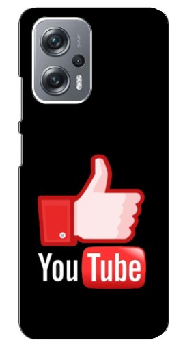 Силиконовый чехол с изображением "Лайк YouTube" для Xiaomi Redmi Note 12 Pro Plus