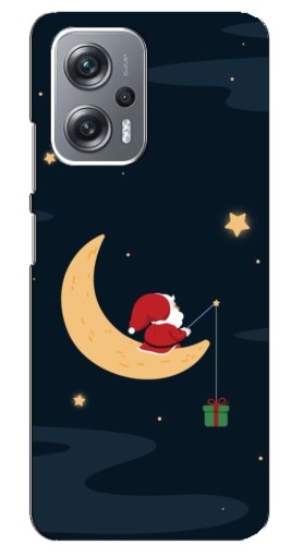 Чехол с принтом "Санта на луне" для Xiaomi Redmi Note 12 Pro Plus