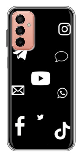 Силиконовый чехол с изображением "Белые иконки" для Samsung Galaxy M13
