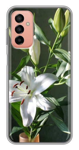 Чехол с принтом "Белые лилии" для Samsung Galaxy M13