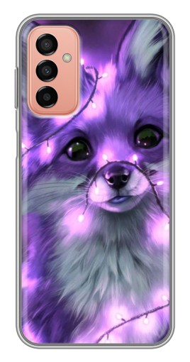 Чехол с принтом "Лисенок фиолетовый" для Samsung Galaxy M13