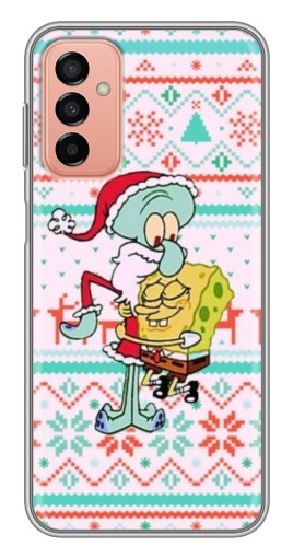 Силиконовый чехол с изображением "Новогодний Спанч-Боб" для Samsung Galaxy M13