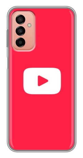 Силиконовый чехол с изображением "YouTube Кнопка" для Samsung Galaxy M13