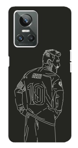 Чехол с картинкой "Контур Месси" для Realme GT Neo 3