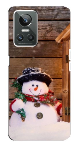 Чехол с картинкой "Рождественский снеговик" для Realme GT Neo 3