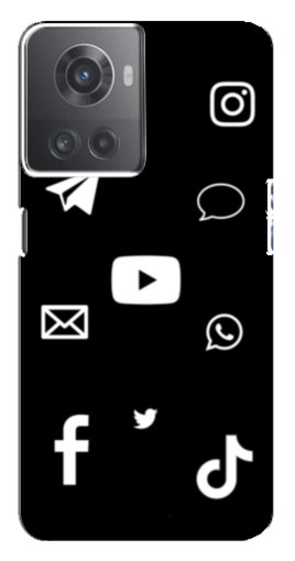 Силиконовый чехол с изображением "Белые иконки" для OnePlus ACE (10R)