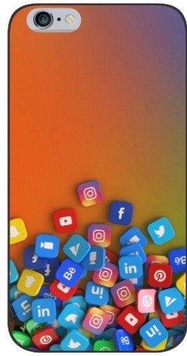 Силиконовый чехол с изображением «Иконки соц сетей» для iPhone 6 / 6s