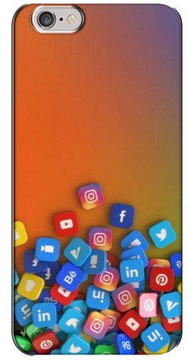 Силиконовый чехол с изображением «Иконки соц сетей» для iPhone 6 Plus / 6s Plus