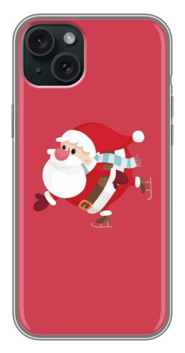 Чехол с картинкой "Дед Мороз на коньках" для iPhone 14 Plus