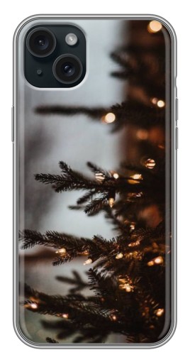 Силиконовый чехол с изображением "Елка с гирляндой" для iPhone 14 Plus