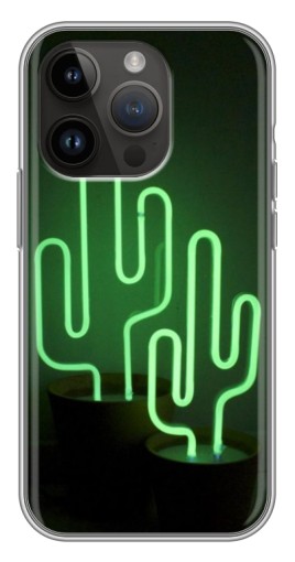 Чехол с принтом "Неоновый кактус" для iPhone 14 Pro Max