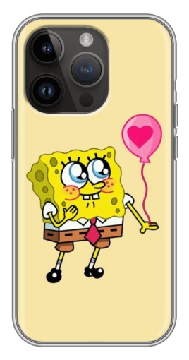 Чехол с печатью "СпанчБоб с шариком" для iPhone 14 Pro Max
