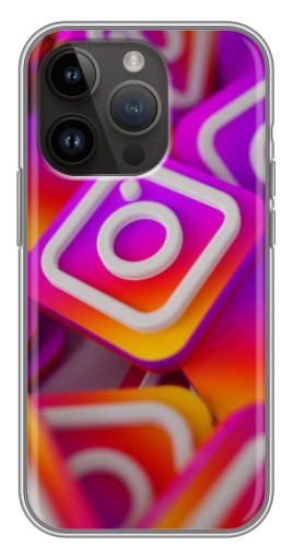Силиконовый чехол с изображением "Значки Инстаграм" для iPhone 14 Pro Max