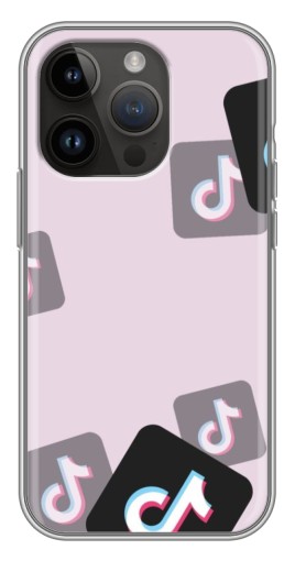 Чехол с картинкой "Значки ТикоТока" для iPhone 14 Pro Max
