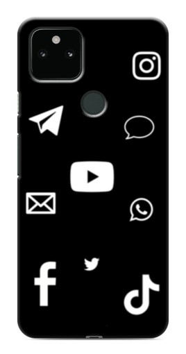 Силиконовый чехол с изображением "Белые иконки" для Google Pixel 5a 5G