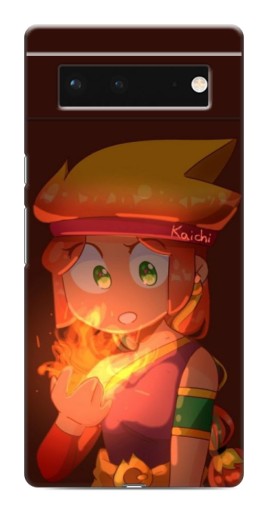 Чехол с картинкой "Amber с огнем" для Google Pixel 6
