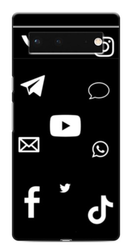 Чехол с печатью "Белые иконки" для Google Pixel 6