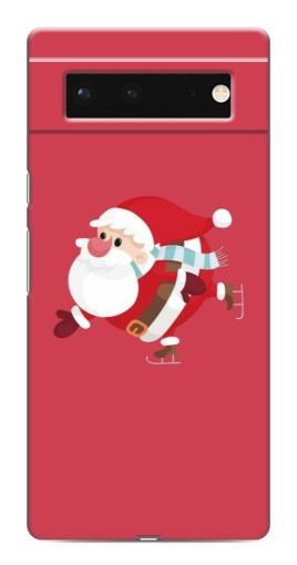 Чехол с принтом "Дед Мороз на коньках" для Google Pixel 6