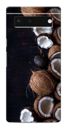 Чехол с картинкой "Кокосы на черном" для Google Pixel 6