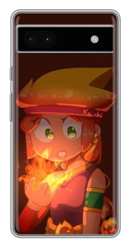 Силиконовый чехол с изображением "Amber с огнем" для Google Pixel 6a