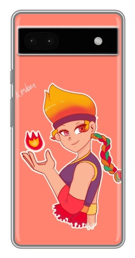 Силиконовый чехол с изображением "Amber с огоньком" для Google Pixel 6a