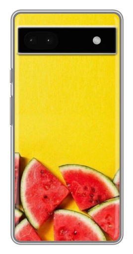 Чехол с картинкой "Арбузики на желтом" для Google Pixel 6a