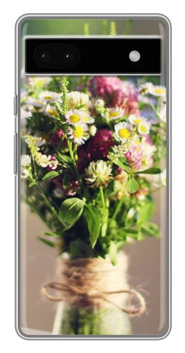 Чехол с картинкой "Букет полевых цветов" для Google Pixel 6a