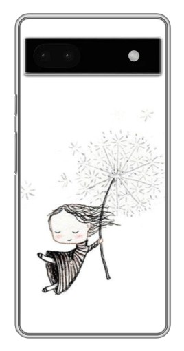 Чехол с картинкой "Девочка с одуванчиком" для Google Pixel 6a