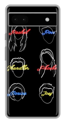Силиконовый чехол с изображением "Имена Друзей" для Google Pixel 6a