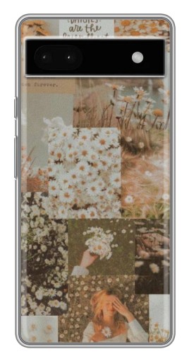 Чехол с принтом "Коллаж ромашек " для Google Pixel 6a
